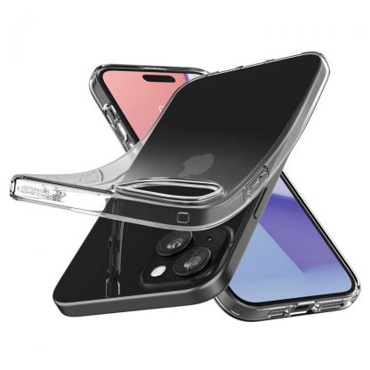 Spigen Crystal Flex Case - тънък качествен силиконов (TPU) калъф за iPhone 15 (прозрачен)  4