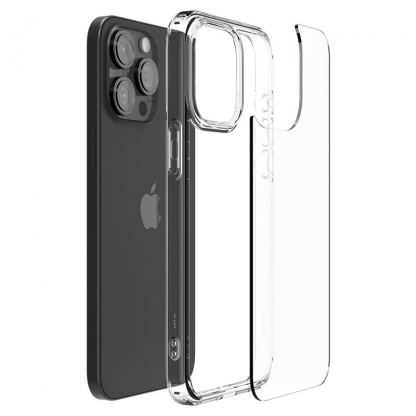 Spigen Crystal Hybrid Case - хибриден кейс с висока степен на защита за iPhone 15 Pro (прозрачен)	 8