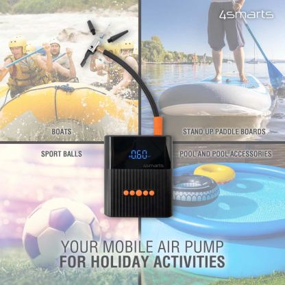 4smarts Power Bank PitStop Plus 3in1 with Jump Starter and Compressor 8800mAh - качествена външна батерия 8800mAh, фенер, JumpStarter и компресор за автомобил (черен) 3