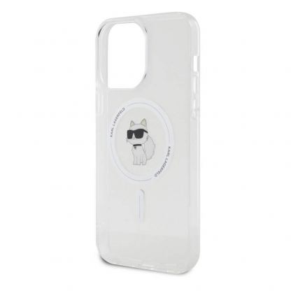Karl Lagerfeld IML Choupette Magsafe Case - дизайнерски силиконов кейс с Magsafe за iPhone 15 Pro (прозрачен) 5