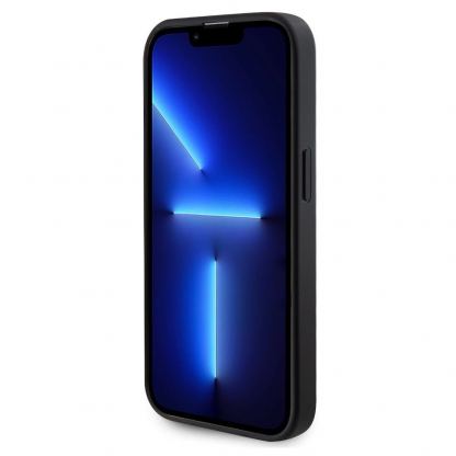 Guess PU Saffiano MagSafe Case - дизайнерски кожен кейс с Magsafe за iPhone 15 Pro Max (черен) 5