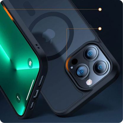 Tech-Protect MagMat MagSafe Case - хибриден удароустойчив кейс с MagSafe за iPhone 15 (черен-прозрачен) 3