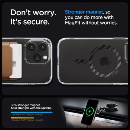 Spigen Ultra Hybrid MagSafe Case - хибриден кейс с висока степен на защита с MagSafe за iPhone 15 Pro (прозрачен-карбонов)  12