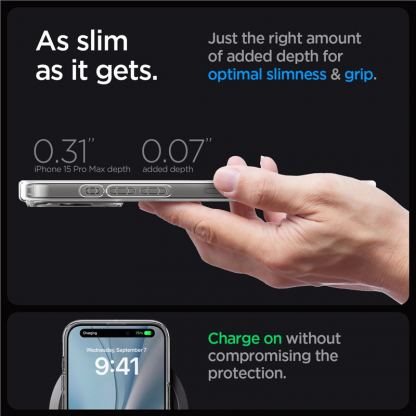 Spigen Ultra Hybrid MagSafe Case - хибриден кейс с висока степен на защита с MagSafe за iPhone 15 Pro (прозрачен-карбонов)  13