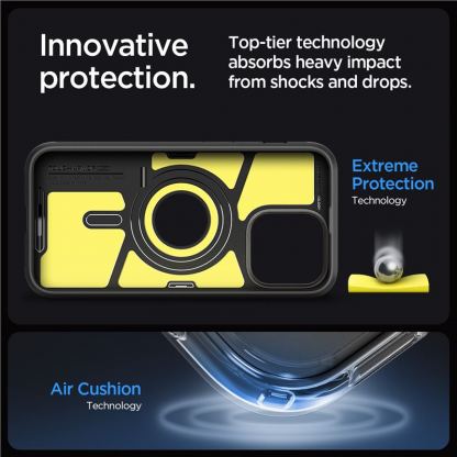 Spigen Tough Armor MagSafe Case - хибриден кейс с най-висока степен на защита с MagSafe за iPhone 15 Pro Max (тъмносив) 15