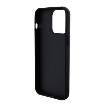 Guess Sequin Script Logo Case - дизайнерски силиконов кейс за iPhone 15 Pro (черен) 5