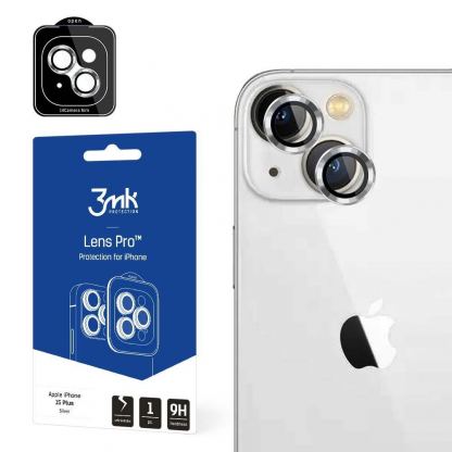 3MK Lens Pro Tempered Glass Lens Protector - предпазни стъклени лещи за камерата на iPhone 15 Plus (сребрист)