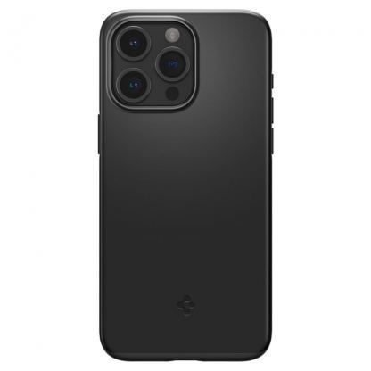 Spigen Thin Fit Case - качествен тънък матиран кейс за iPhone 15 Pro Max (черен) 2