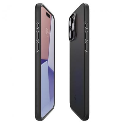 Spigen Thin Fit Case - качествен тънък матиран кейс за iPhone 15 Pro Max (черен) 8