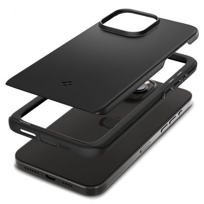Spigen Thin Fit Case - качествен тънък матиран кейс за iPhone 15 Pro Max (черен) 10