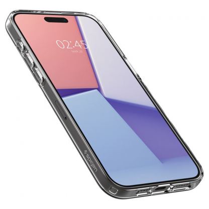 Spigen Crystal Flex Case - тънък качествен силиконов (TPU) калъф за iPhone 15 Pro Max (прозрачен)  7