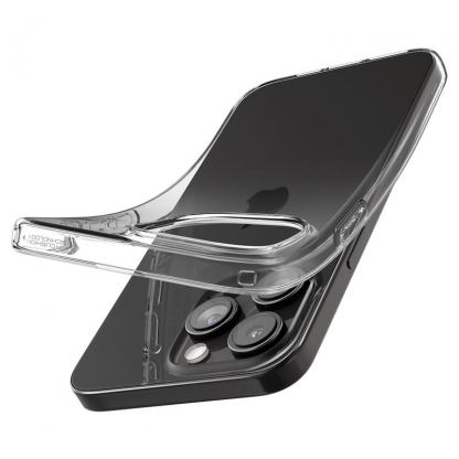 Spigen Crystal Flex Case - тънък качествен силиконов (TPU) калъф за iPhone 15 Pro Max (прозрачен)  8