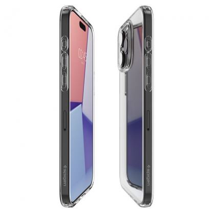 Spigen Crystal Flex Case - тънък качествен силиконов (TPU) калъф за iPhone 15 Pro Max (прозрачен)  11
