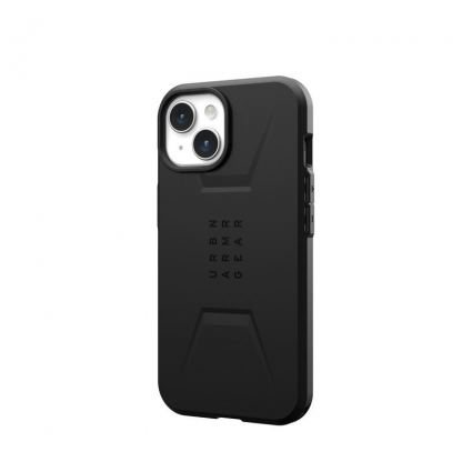 Urban Armor Gear Civilian MagSafe Case - удароустойчив хибриден кейс с MagSafe за iPhone 15 (черен) 4