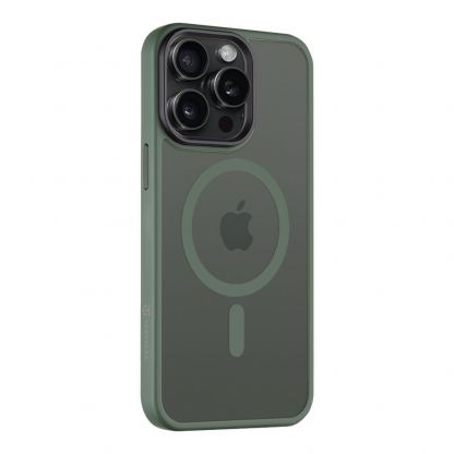 Tactical MagForce Hyperstealth Cover - хибриден удароустойчив кейс с MagSafe за iPhone 15 Pro Max (зелен) 2