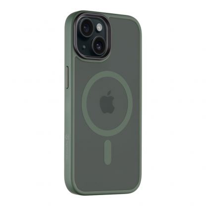Tactical MagForce Hyperstealth Cover - хибриден удароустойчив кейс с MagSafe за iPhone 15 (зелен)  2