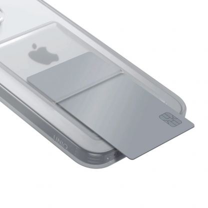 Uniq AirFender ID Flexible Case - удароустойчив силиконов (TPU) калъф с джоб за кредитна карта за iPhone 15 (прозрачен) 4