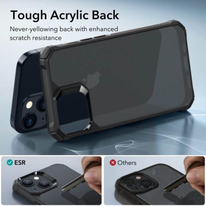 ESR Air Armor Case - хибриден удароустойчив кейс за iPhone 15 (черен-мат) 5
