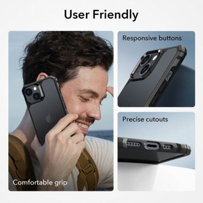 ESR Air Armor Case - хибриден удароустойчив кейс за iPhone 15 (черен-мат) 7