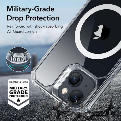ESR Air Armor HaloLock MagSafe Case - хибриден удароустойчив кейс с MagSafe за iPhone 15 Plus (прозрачен) 4