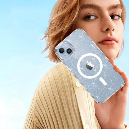 Tech-Protect Flexair Glitter Hybrid MagSafe Case - хибриден удароустойчив кейс с MagSafe за iPhone 15 Pro (прозрачен) 6