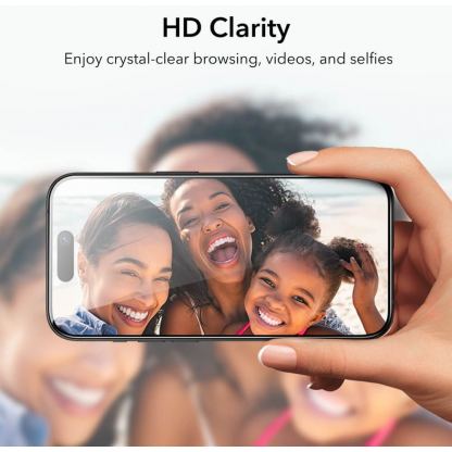 ESR Privacy Full Cover Tempered Glass - калено стъклено защитно покритие с определен ъгъл на виждане за дисплея на iPhone 15 Pro Max (черен-прозрачен) 9