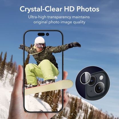 ESR Camera Lens Protector - предпазни стъклени лещи за камерата на iPhone 15, iPhone 15 Plus (прозрачен) 7