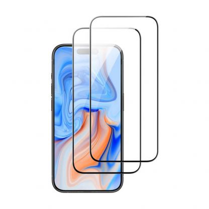 ESR 3D Full Cover Tempered Glass 2 Pack - 2 броя калени стъклени защитни покрития за дисплея на iPhone 15 Plus (черен-прозрачен) 5