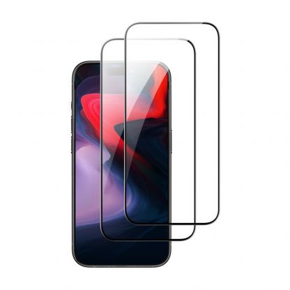 ESR 3D Full Cover Tempered Glass 2 Pack - 2 броя калени стъклени защитни покрития за дисплея на iPhone 15 Pro Max (черен-прозрачен) 4