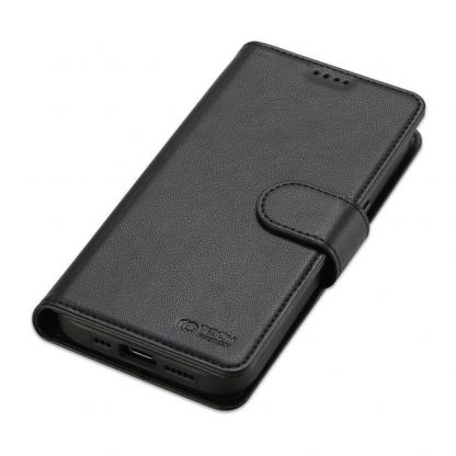 Tech-Protect Wallet Leather MagSafe Flip Case - кожен калъф, тип портфейл с отделящ се кейс с MagSafe за iPhone 15 (черен) 5