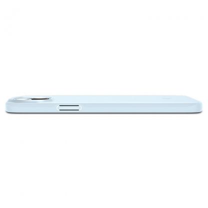 Spigen Thin Fit Case - качествен тънък матиран кейс за iPhone 15 (светлосин) 11