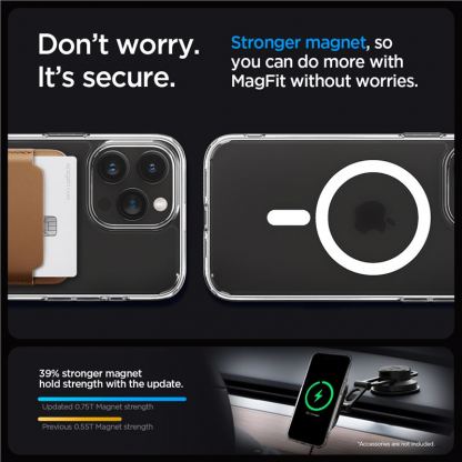 Spigen Ultra Hybrid MagSafe Case - хибриден кейс с висока степен на защита с MagSafe за iPhone 15 Pro (прозрачен-мат) 12