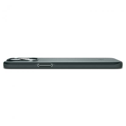 Spigen Thin Fit Case - качествен тънък матиран кейс за iPhone 15 Pro (зелен) 11