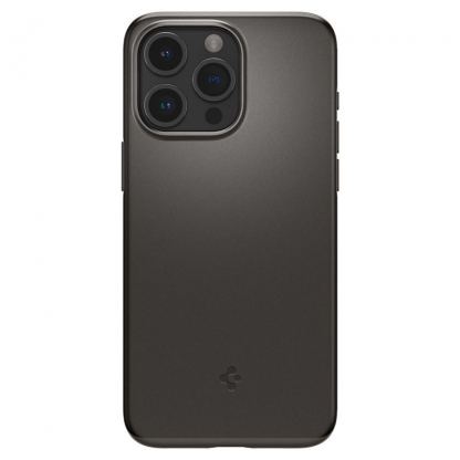 Spigen Thin Fit Case - качествен тънък матиран кейс за iPhone 15 Pro (тъмносив) 2
