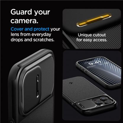 Spigen Optik Armor MagFit MagSafe Case - тънък качествен силиконов (TPU) калъф с капак за камерата с MagSafe за iPhone 15 Pro Max (черен) 15