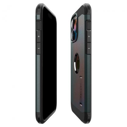 Spigen Tough Armor MagSafe Case - хибриден кейс с най-висока степен на защита с MagSafe за iPhone 15 Pro Max (зелен) 11