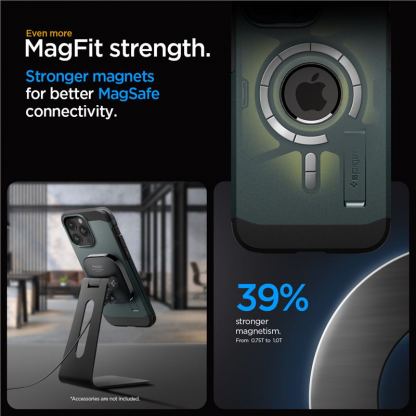 Spigen Tough Armor MagSafe Case - хибриден кейс с най-висока степен на защита с MagSafe за iPhone 15 Pro Max (зелен) 16