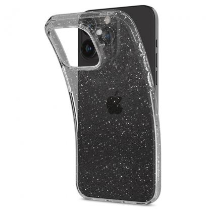 Spigen Liquid Crystal Glitter Case - тънък силиконов (TPU) калъф за iPhone 15 Pro (прозрачен)  6