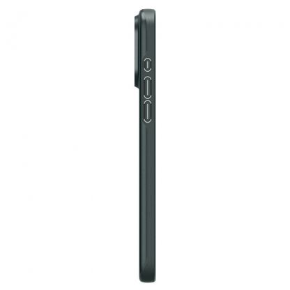 Spigen Thin Fit Case - качествен тънък матиран кейс за iPhone 15 Pro Max (зелен) 5