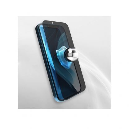 GrizzGlass SecretGlass Privacy Hybrid Screen Protector - хибридно защитно покритие с определен ъгъл на виждане за дисплея на iPhone 15 Pro (прозрачно) 3