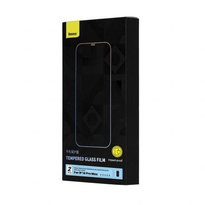 Baseus Crystal Series Privacy Tempered Glass Set (P60012018201-00) - калено стъклено защитно покритие с определен ъгъл на виждане за дисплея за iPhone 14 Pro Max (2 броя) 4