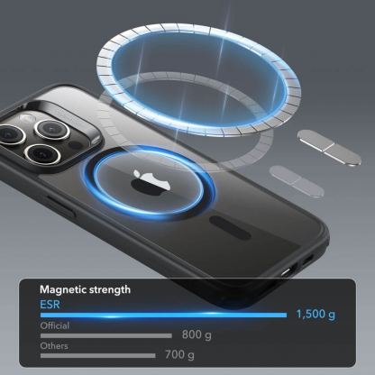 ESR Classic Hybrid HaloLock MagSafe Case - хибриден кейс с висока степен на защита с MagSafe за iPhone 15 Pro Max (черен-прозрачен)  13