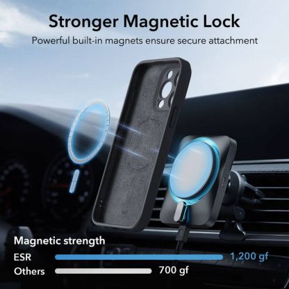 ESR Cloud Halolock MagSafe Case - силиконов (TPU) калъф с MagSafe за iPhone 15 Pro (черен) 4