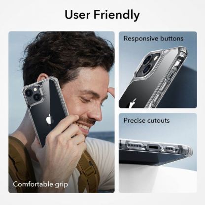 ESR Air Armor Case - хибриден удароустойчив кейс за iPhone 15 (прозрачен) 7