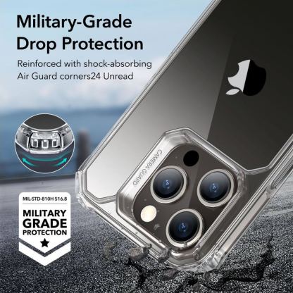 ESR Air Armor Case - хибриден удароустойчив кейс за iPhone 15 Pro (прозрачен) 3