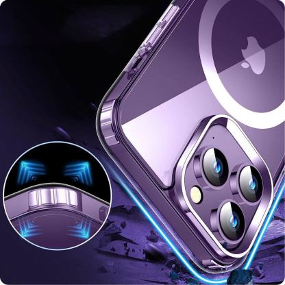 Tech-Protect Flexair Hybrid MagSafe Case - хибриден удароустойчив кейс с MagSafe за iPhone 15 Pro Max (прозрачен) 3