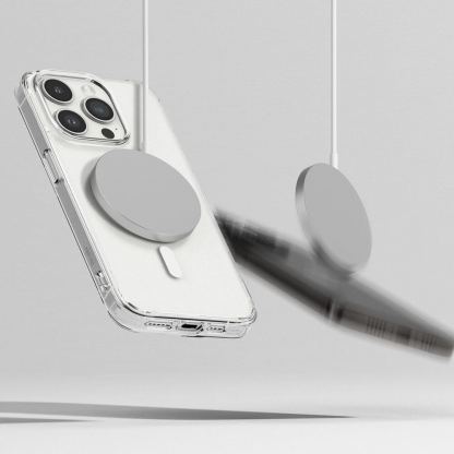 Ringke Fusion Magnetic Case - хибриден кейс с висока степен на защита с MagSafe за iPhone 15 Pro Max (прозрачен-мат)  6