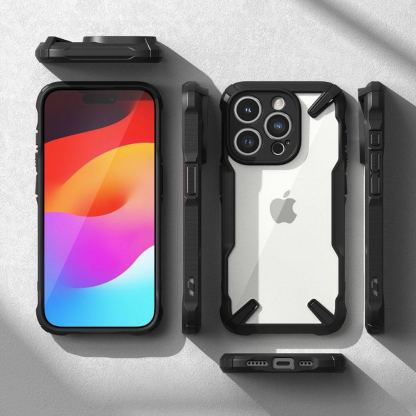 Ringke Fusion X Case - хибриден удароустойчив кейс за iPhone 15 Pro Max (черен-прозрачен) 5