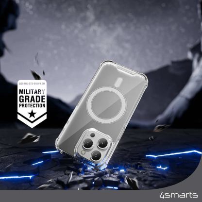 4smarts Hybrid Ibiza MagSafe Case - хибриден удароустойчив кейс с MagSafe за iPhone 15 Pro Max (прозрачен) 4