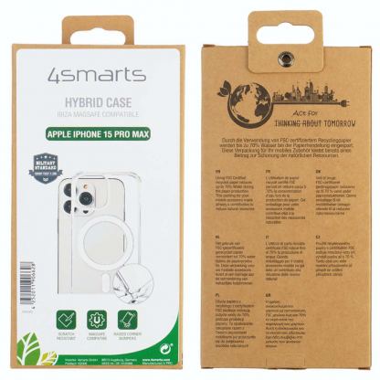 4smarts Hybrid Ibiza MagSafe Case - хибриден удароустойчив кейс с MagSafe за iPhone 15 Pro Max (прозрачен) 8